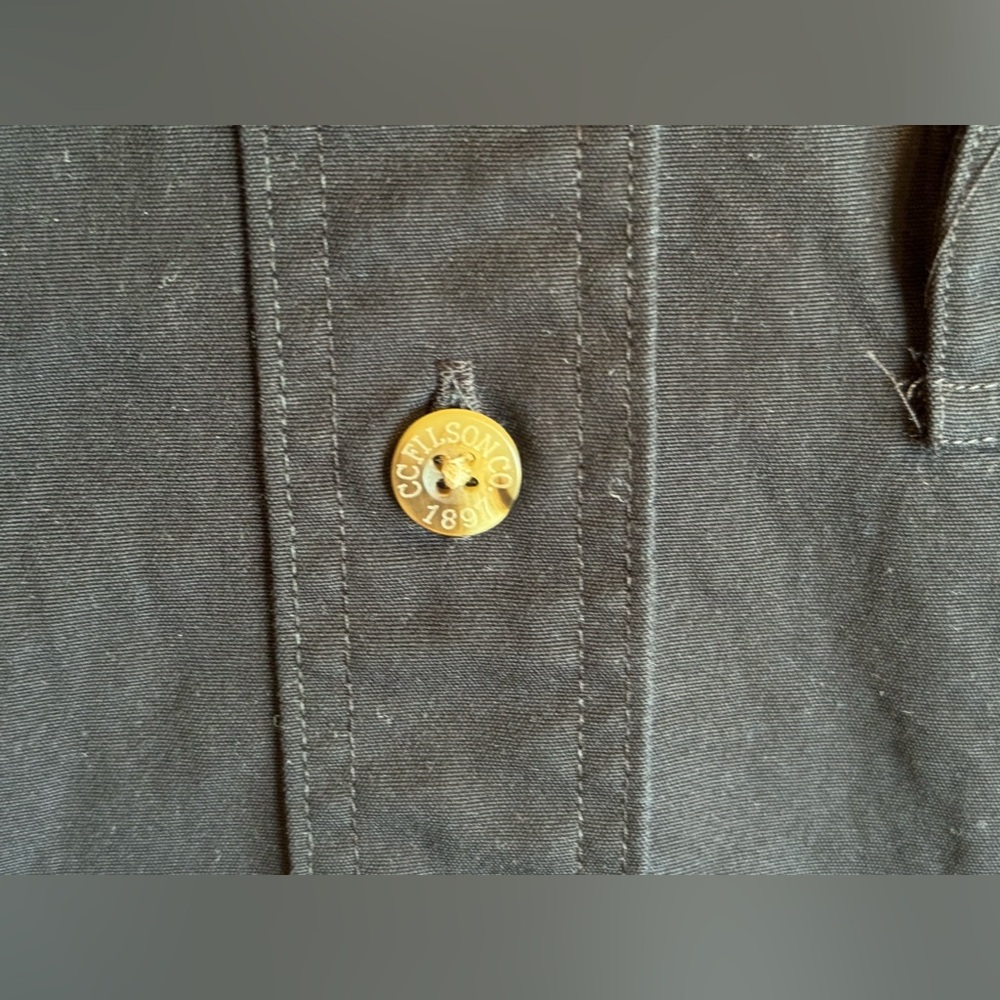 Vintage C.C. Filson Mens Black Button Down  Cotton Shirt - Picture 2 of 12
